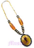 Resin Oval Pendant Necklace - click here for large view